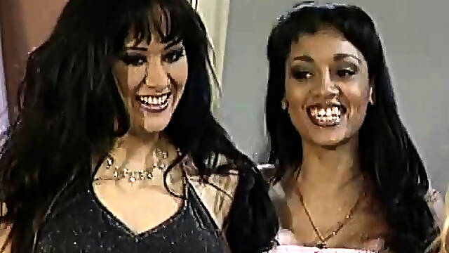 Horny babes feasting on pussy during a photo-shoot