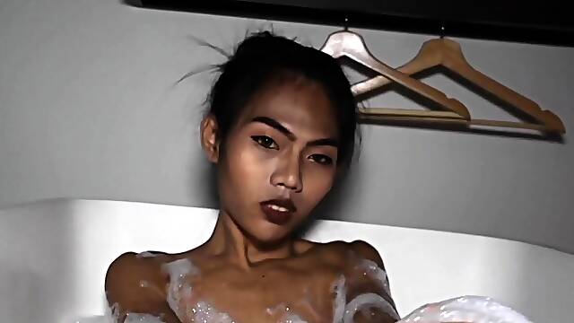 Thai femboy masturbation and hot blowjob