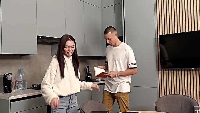 This Asian whore spread her legs for a rent discount