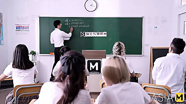 Sexy teacher seduces student in summer exam sprint