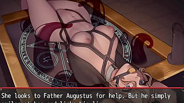 Busty anime teens stopped from gangbanged ritual in a cuckolding harem