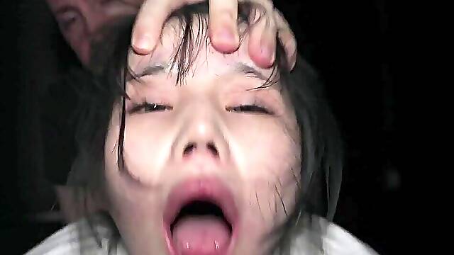 Japanese teen gagged and takes three big cocks in a row