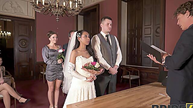 Hot ass bride Killa Raketa drops her panties to ride a hard dick