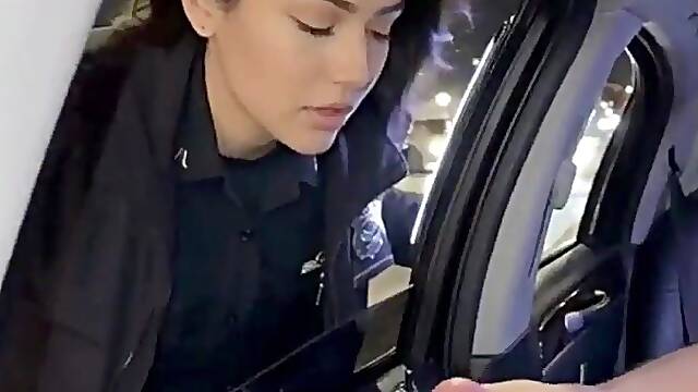Officer take large ramrod in her throat untill that guy cum
