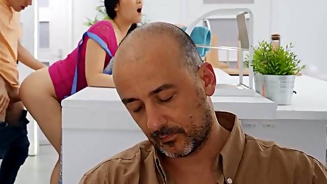 Cute Asian housewife cheats with a younger man