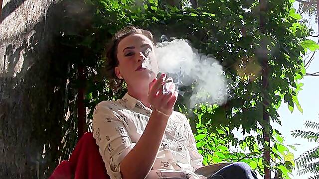 Gorgeous Hot Arrogant Goddess Sylvia Chrystall Healthy Smoking ( One eve 120s cigarettes ) Outdoor Kicker Right Before Throat Fucked Voyeur Cam 1080p